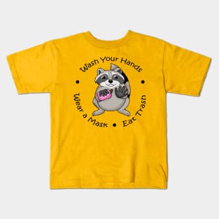 Coronavirus Prevention Mascot Raccoon Kids T-Shirt